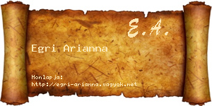 Egri Arianna névjegykártya